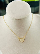 Large White Druzy Heart Necklace