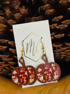 Wooden Thanksgiving Pumpkin Earrings