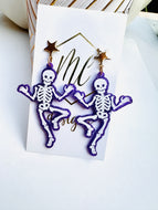 Grateful Dead Halloween Skeleton Earrings