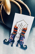 Glitter Witch Halloween Earrings