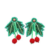 Mistletoe Beaded Christmas Earrings