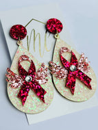 Glitter Breast Cancer Awareness Earrings