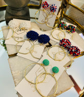 Irregular Gold Circle with Beaded Tops