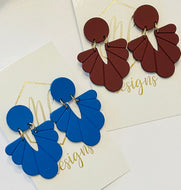 Fall Clay Scalloped Earrings