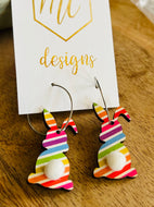 Striped Bunny Earrings