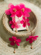 Long Statement Flower Earrings