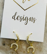 Small Rhinestone Horseshoe Huggies