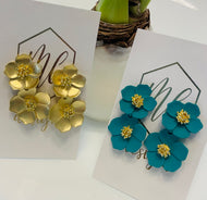 Small Double Flower Earrings