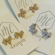 Rhinestone Bow Studs
