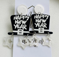 Happy New Year Hat Earrings