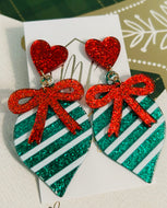 Christmas Light with Bow Earrings