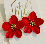 Red Flower Studs
