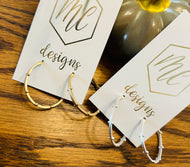 Matte Thin Gold or Silver Hoops
