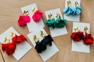 Small Petal Earrings Gold Leaf Top
