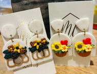 Fall Clay Thanksgiving Earrings with Pumpkins