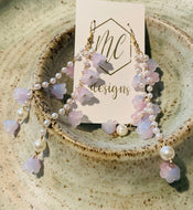 Long Tulip and Pearl Earrings