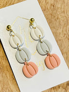 Triple Pumpkin Earrings on Gold Posts