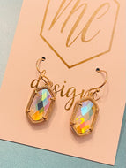 Iridescent small dangle earrings
