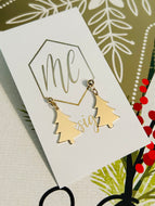 Gold Christmas Tree Earrings