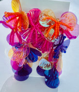 Colorful Iridescent Flower Petal Earrings