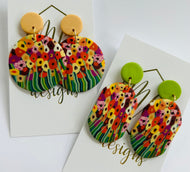 Multi-color Flower Earrings