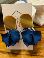 Gold Matte Petal Earrings