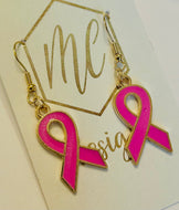 Pink Ribbon Breast Cancer Earrings