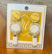Tennis Racket Beaded Earrings
