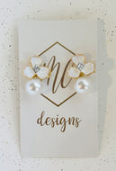 Pearl Flower Dangle Earrings