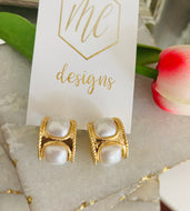 Large Pearl Hoops
