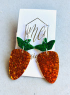 Glitter Carrot Easter Earrings