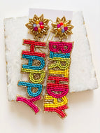 Happy Birthday Girl Statement Earrings