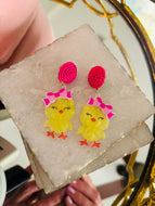 Easter Chicken Earrings
