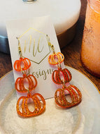 Triple Pumpkin Halloween Earrings
