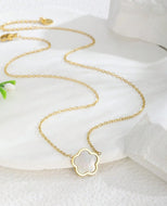 Shell Gold Flower Charm Necklace