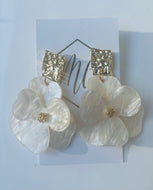 Acrylic Flower Earrings with Square Gold Post