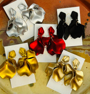 Shiny or Matte Petal Earrings