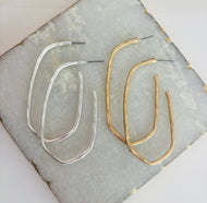 Hexagon Oval Matte Hoops Minimalistic