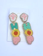 Pastel Beaded Hop Easter Earrings