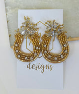 Beaded Horseshoe Earrings