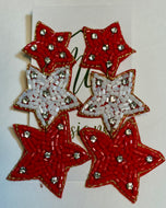 Triple Star Seed Beaded Earrings