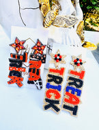 Beaded Trick or Treat Halloween Earrings