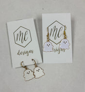 Small Ghost Hoop Earrings Halloween