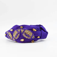 Iridescent Shiny Beaded Football Headbands