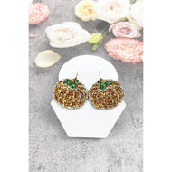 THANKSGIVING PUMPKIN GLITTER HOOK EARRINGS
