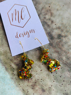 Small Confetti Acrylic Sitting Bunny Earrings