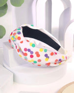 Colorful Polka Dot Print Knot Headband