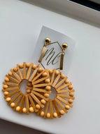 Large Wooden Circle Drop Earrings