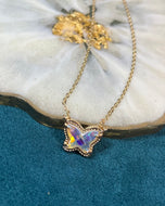Iridescent Butterfly Necklace