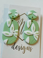 Imprinted Pale Green Earrings